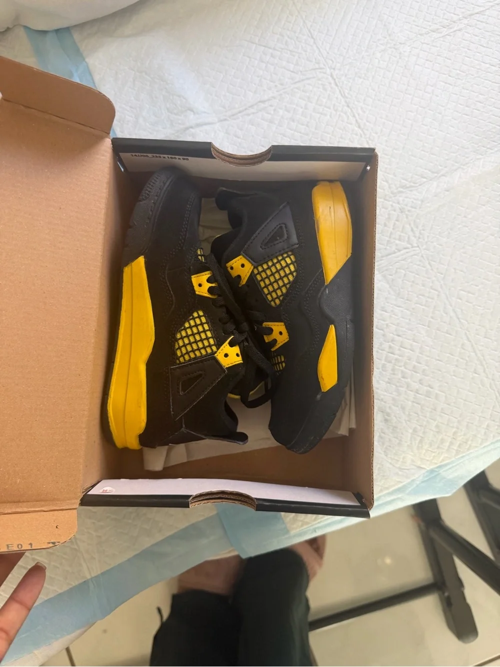 Jordan Kids Black and Yellow Basketball Sneakers